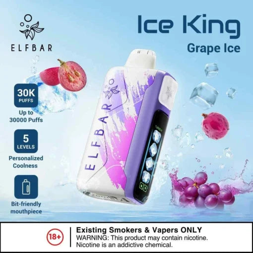 Elf Bar Ice King – Grape Ice – 30K - Vape Shop Chennai