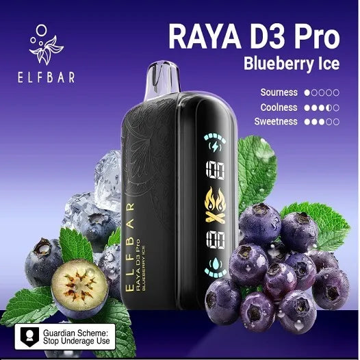 Elf Bar Raya D3 Pro 30K – Blueberry Ice - Vape Shop Chennai