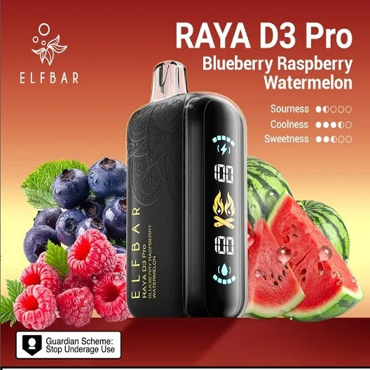 Elf Bar Raya D3 Pro 30K Blueberry Raspberry Watermelon - Vape Shop Chennai