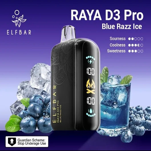 Elf Bar Raya D3 Pro 30K Blue Razz Ice - Vape Shop Chennai