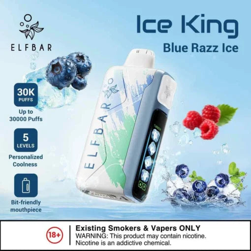 Elf Bar Ice King 30K – Blue Razz Ice | Adjustable Coolness Vape in Chennai
