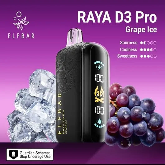Elf Bar Raya D3 Pro 30K – Grape Ice | Premium Disposable Vape in Chennai