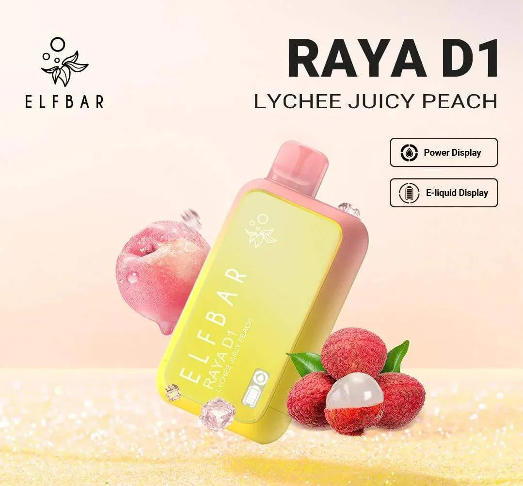 ELF BAR RAYA D1 – Lychee Juicy Peach - Vape Shop Chennai